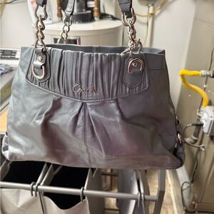 Coach Madison Leather Shoulder Bag collection in Grey . Pre loved condition